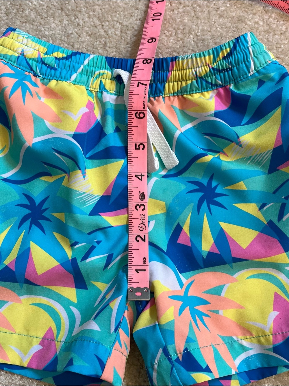 Chubbies Kids Swim Shorts Boys Toddler 4T Teal Blue Trunks Tropical Colorful - Picture 4 of 7